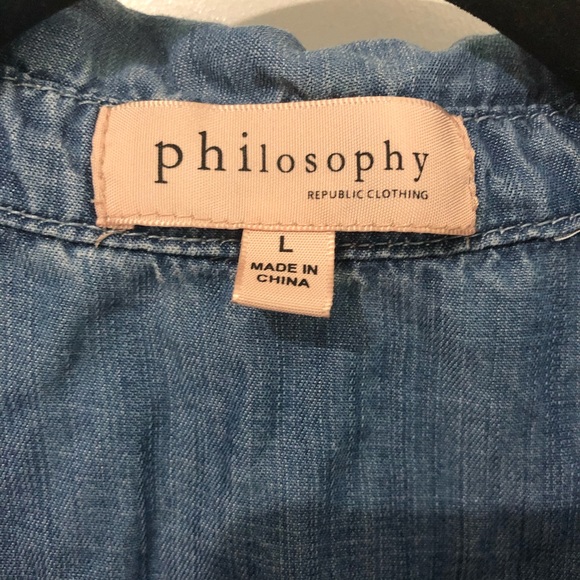Philosophy Tunic Top Dress Denim Color L - Picture 2 of 13